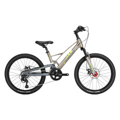 Двухподвесный горный велосипед с магниевой рамой 20/22", Цвет: Forever QJM11-2 7-скоростной 20-дюймовый тросовый диск с рамой из магниевого сплава (Shimano) серо-желтый | Китай.рф