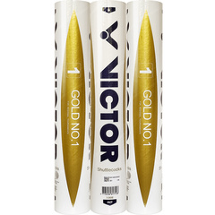 Воланы VICTOR GOLD NO.3 (12 шт.) из утиного пера для соревнований, Скорость мяча: 77 скорость, Подарочная коробка / набор: 1 баррель | Китай.рф