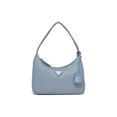PRADA Hobo: классическая нейлоновая сумка с серебряной фурнитурой, серо-голубая, Упаковка: Базовая комплектация (сумка + пыльник) | Китай.рф