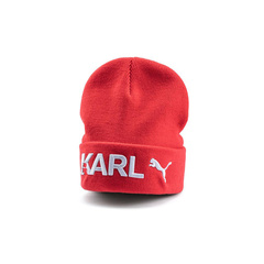 PUMA x KARL LAGERFELD Шапка вязаная унисекс белая/красная, Характеристика: Один размер подходит всем | Китай.рф