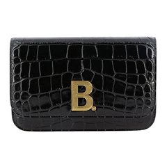 Balenciaga Кошелек на цепочке женский, черный, с логотипом, Характеристика: Базовая комплектация (сумка + пыльник) | Китай.рф