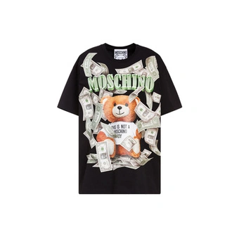 Футболка MOSCHINO Oversize с Медведем Тедди, Черная | Китай.рф