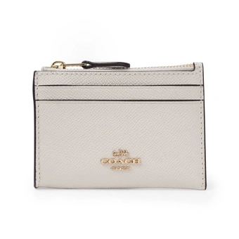 Мини-кошелек COACH для карт и ключей, белый кожаный кошелек с логотипом | Китай.рф