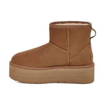 Мини-угги UGG из замши на платформе, каштановые | Китай.рф