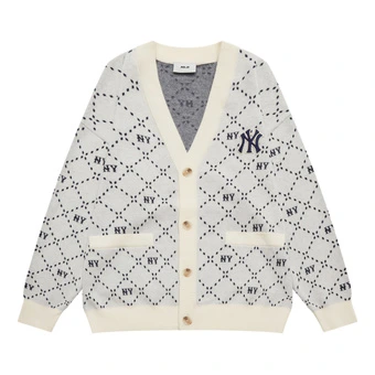 Вязаный свитер MLB Diamond Monogram серый | Китай.рф