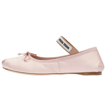 Розово-голубые балетки MIU MIU из атласа | Китай.рф