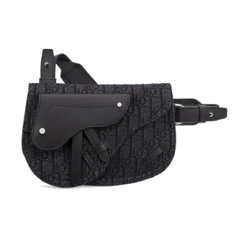 Dior Saddle Oblique: Черная кожаная поясная сумка для мужчин | Китай.рф