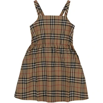 Burberry Детское платье-бюстье в клетку, коричневое | Китай.рф