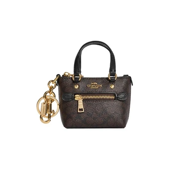 Мини-сумка COACH Gallery коричневая с карманом и кольцом | Китай.рф