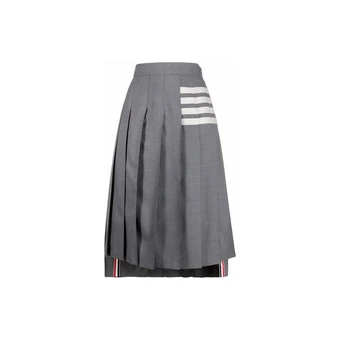 Юбка плиссе Thom Browne в клетку, серый преппи стиль | Китай.рф