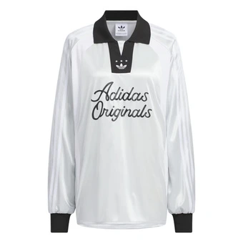 Стильная женская футболка adidas Originals Long Sleeve Soccer Jersey темно-серебристого цвета | Китай.рф