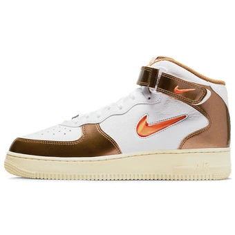Nike Air Force 1 QS бело-золотисто-коричневые кроссовки | Китай.рф