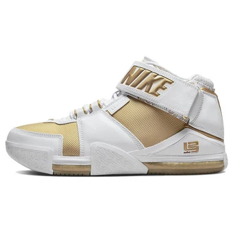 Бело-золотые баскетбольные кроссовки Nike Lebron 2 | Китай.рф