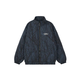 PCLP Синяя Утепленная Зимняя Куртка с Принтом Унисекс | Китай.рф