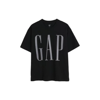 Черная футболка GAP с надписью: стиль унисекс | Китай.рф