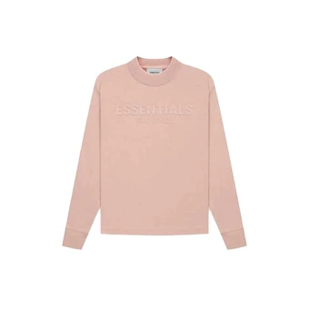 Fear of God Essentials. Розовая детская футболка с длинным рукавом оверсайз | Китай.рф