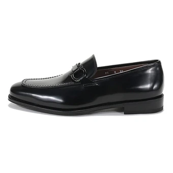 FERRAGAMO Мужские лоферы из кожи черные | Китай.рф