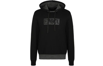 Emporio Armani Свитшот с капюшоном, мужской, черный | Китай.рф