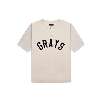 Fear of God Grays Футболка Мужская Песочная с Принтом Свободного Кроя | Китай.рф