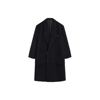 BIPOLAR Черное шерстяное пальто с молнией FW22 | Китай.рф