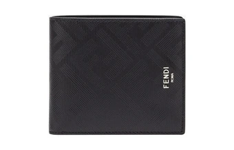 Мужской кошелек FENDI из телячьей кожи с тиснением FF, черный/красный | Китай.рф