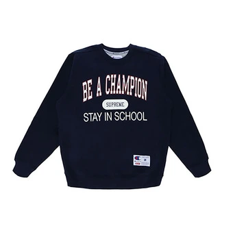 Футболка Supreme Champion Stay In School Темно-синяя | Китай.рф