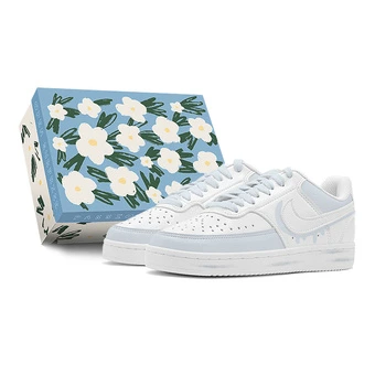 Кастомные кроссовки Nike Court Vision 1 Low Сине-белые | Китай.рф