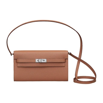 HERMES Kelly to Go Кошелек Quebracho из козьей кожи Mysore, серебро | Китай.рф