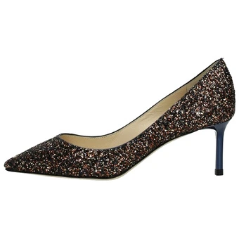Jimmy Choo ROMY 60: Золотисто-черные туфли с блеском | Китай.рф