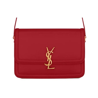 Красная сумка SAINT LAURENT Solferino с золотым логотипом | Китай.рф