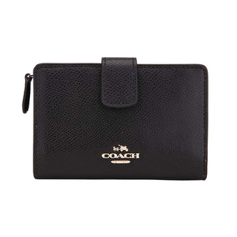 Coach Corner Zip Wallet Black Leather - Элегантный женский кошелек | Китай.рф