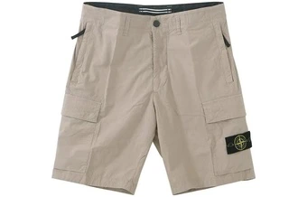 Шорты мужские STONE ISLAND бежевые с нашивкой | Китай.рф