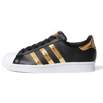 Кеды adidas Originals Superstar: повседневные, женские, черно-золотые | Китай.рф