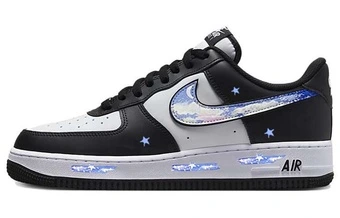 Кастомные кроссовки Nike Air Force 1 'Галактика', мужские, низкие, бело-черные, с космическим принтом, DV0788-001 | Китай.рф