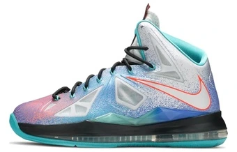 Мужские баскетбольные кроссовки Nike LeBron 10 сине-зелено-фиолетового цвета | Китай.рф