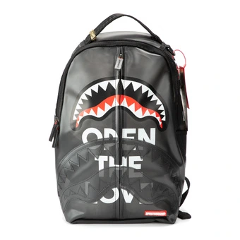 Рюкзак SPRAYGROUND с прозрачной панелью и принтом акулы, унисекс, черный | Китай.рф