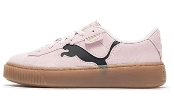 Кроссовки PUMA Suede удобные универсальные противоскользящие износостойкие для скейтбординга низкий верх женские розово-черные | Китай.рф