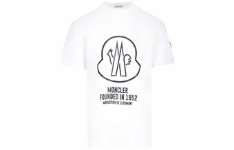 Мужская белая футболка Moncler с логотипом SS22 | Китай.рф