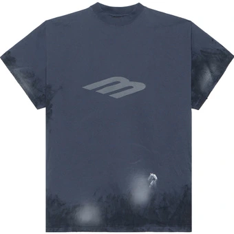 Футболка Balenciaga Loose Fit Unisex Dark Blue | Китай.рф