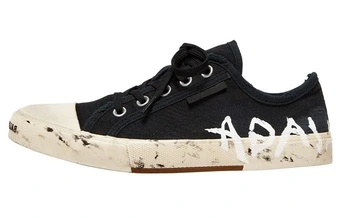 Кеды Balenciaga Paris Low Top Graffiti 'Black And White Destroyed Cotton' женские | Китай.рф