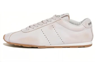 MIU MIU Plume Leather Low top Casual Shoes White — Элегантность и комфорт | Китай.рф