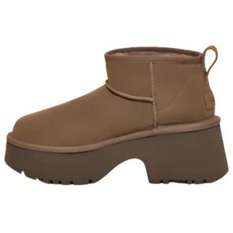UGG Женские утепленные ботинки из искусственной кожи, коричневые | Китай.рф
