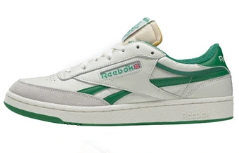 Кеды Reebok Club C REVENGE VINTAGE, унисекс, белые с зеленой подошвой | Китай.рф
