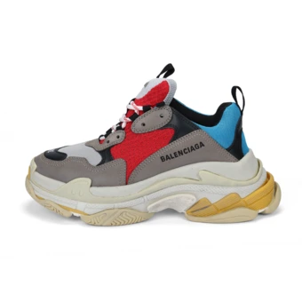 Balenciaga Triple S сине-серо-красно-черные – модные кроссовки на платформе | Китай.рф