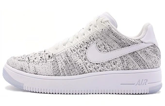 Кеды Nike Air Force 1 Flyknit, низкие, с улучшенным сцеплением, женские, серо-белые | Китай.рф