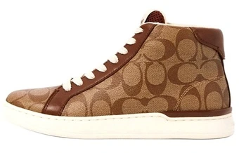 Мужские кожаные кроссовки COACH коричневого цвета | Китай.рф