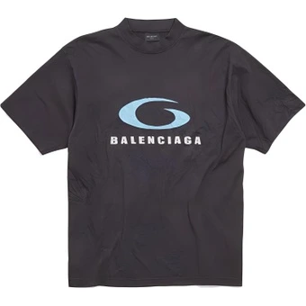 Футболка Balenciaga Loop Sports Icon Medium Fit T Shirt черно-синяя | Китай.рф