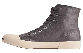 Кроссовки Balenciaga Paris High Top коричневые кожаные с белой резиной | Китай.рф