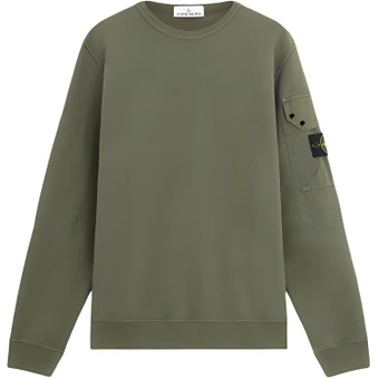 Толстовка STONE ISLAND Logo Patch Crewneck унисекс, зеленая | Китай.рф