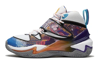 Детские баскетбольные кроссовки Li-Ning Pioneer Premium 2.0 бело-черно-оранжевые | Китай.рф
